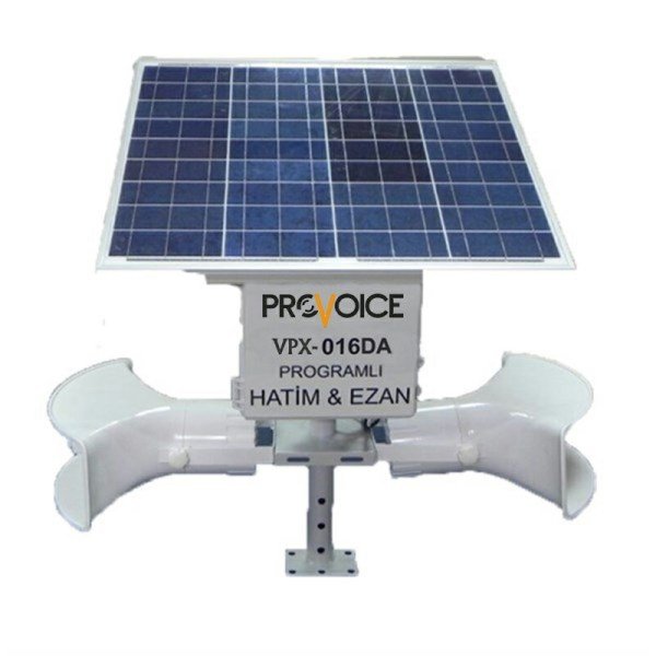 Provoice VPX-016 DA Güneş Panelli 2×40 W Amfili Ezan ve Hatim Okuma Cihazı