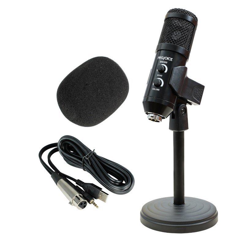 Provoice BM-300 Tak Çalıştır Stüdyo Mikrofonu + MT-15S Stand (Siyah)