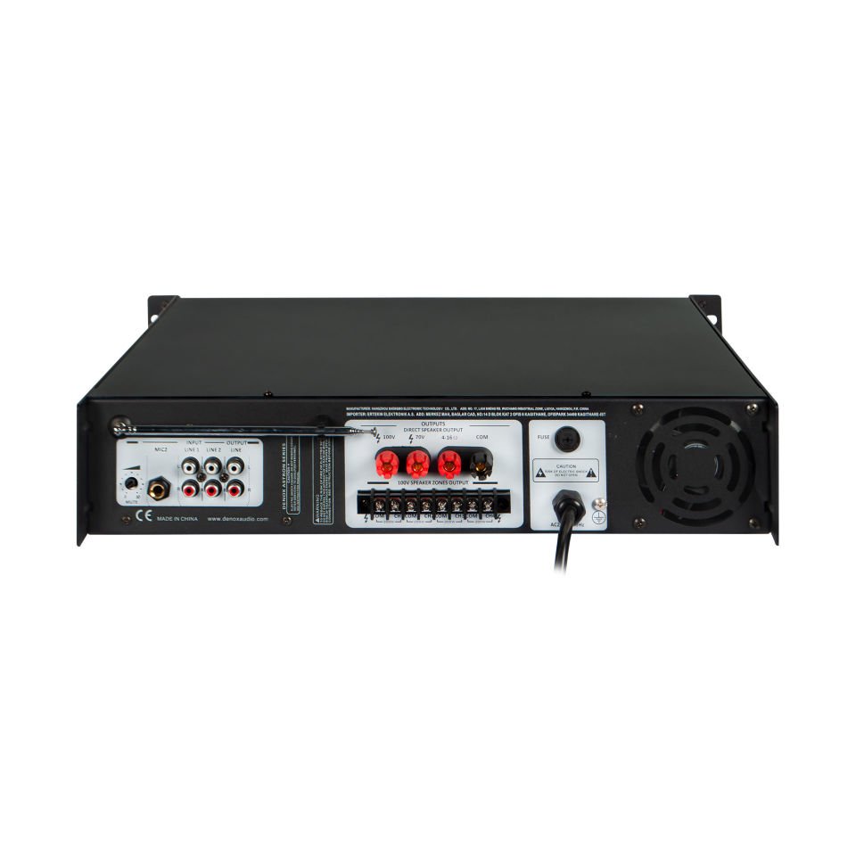 Denox DYZ-650 Hat Trafolu 650 Watt 4 Bölgeli 3 Mic Girişli mixer Anfi