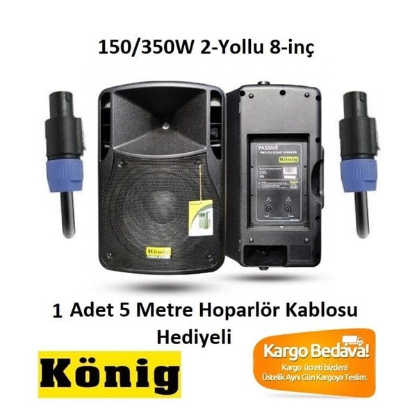 König K-1508 150/350 Watt 2-Yollu 8-inç Pasif Kabin Hoparlör