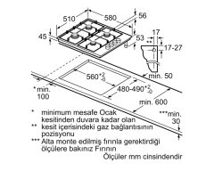 Siemens iQ100 Gazlı Ocak 60 cm Paslanmaz çelik EB6C5PB80O