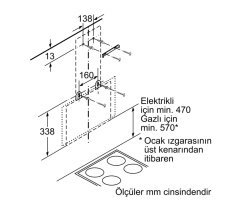 Siemens iQ300 Duvar Tipi Davlumbaz 60 cm Siyah cam dekor LC65KA670T