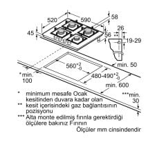 Siemens iQ500 Gazlı Ocak 60 cm sert cam, siyah EP6A6PB20