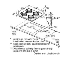 Siemens iQ100 Gazlı Ocak 60 cm sert cam, beyaz EO6C2PB11L