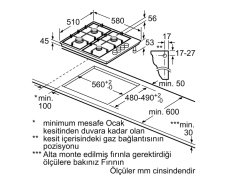 Siemens iQ100 Gazlı Ocak 60 cm beyaz EB6C2PB80L