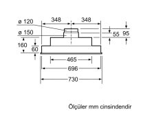 Siemens iQ300 Gömme Aspiratör 75 cm gümüş metalik LB75565
