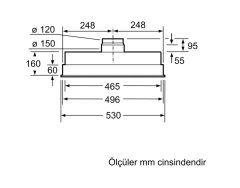 Siemens iQ300 Gömme Aspiratör 53 cm gümüş metalik LB55565