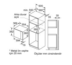 Siemens iQ500 Ankastre Mikrodalga 59.4 x 38.2 cm BE555LMS0