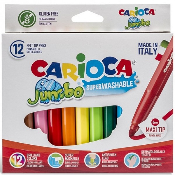 Carioca Jumbo Süper Yıkanabilir Keçeli Kalem 12 Renk 40569