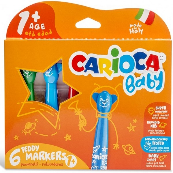 Carioca Teddy Jumbo Bebek Süper Yıkanbilir Keçeli Kalem 6 Renk 42815