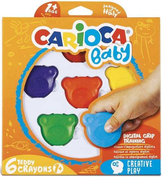 Carioca Teddy Crayons Bebek Mum Boya 6 Renk 1+ Yaş 42956