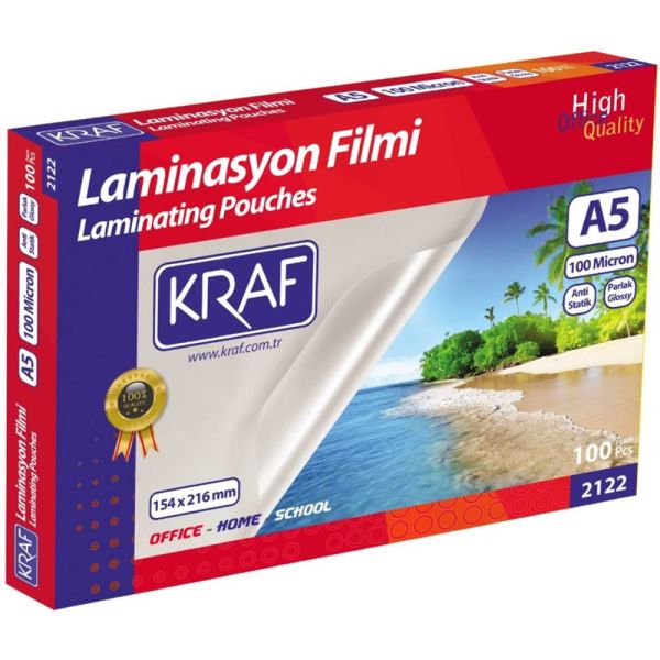 Kraf Laminasyon Filmi Parlak A5 100 Mic. 100 Lü 2122