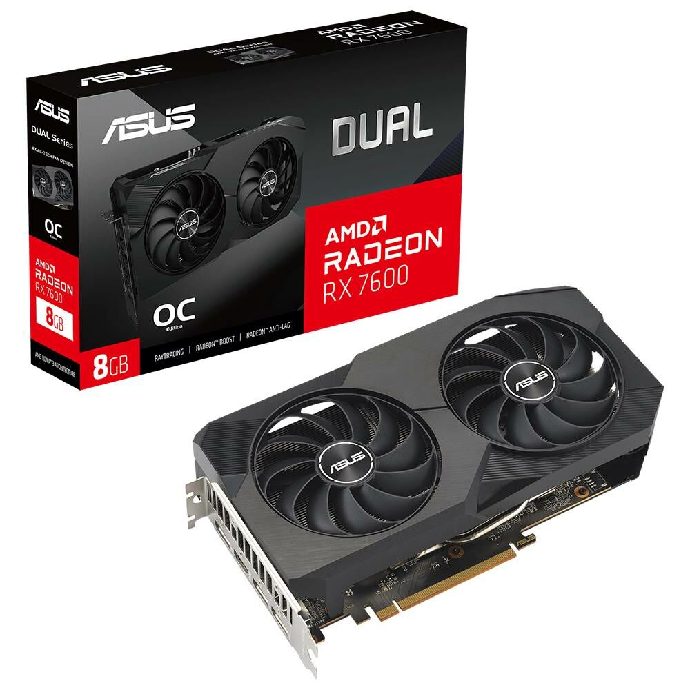 Asus Radeon RX7600 DUAL OC Edition 8GB GDDR6 128 Bit DUAL-RX7600-O8G Gaming Ekran Kartı