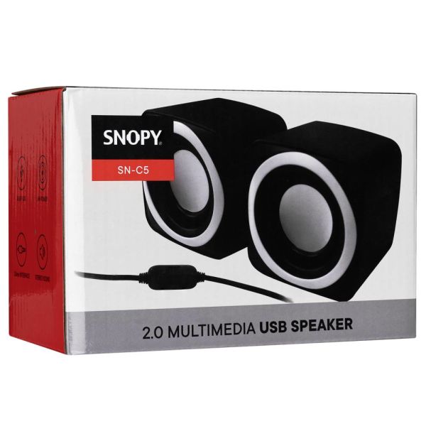 Snopy SN-C5 2.0 Multimedia USB 5V 3W-2 Siyah Speaker