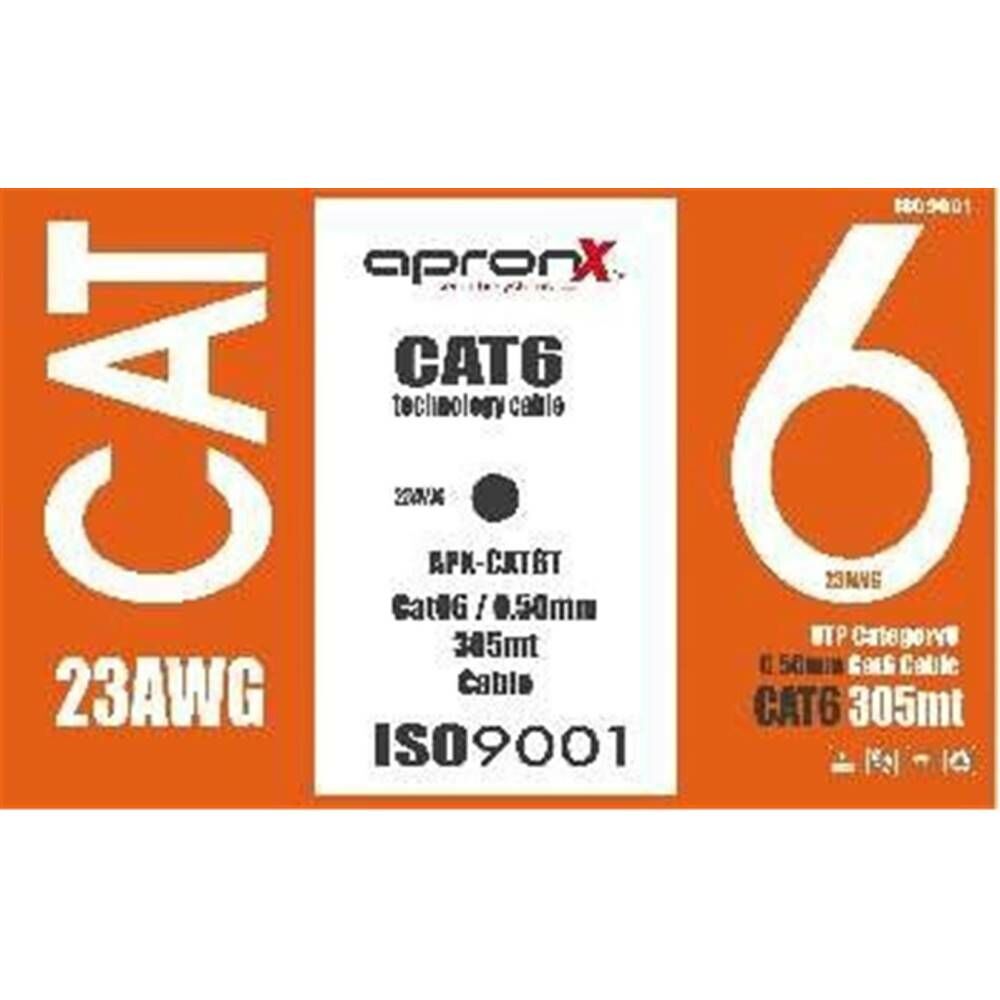 Apronx Cat6 23AWG 305Mt 0,50mm Gri Utp Kablo