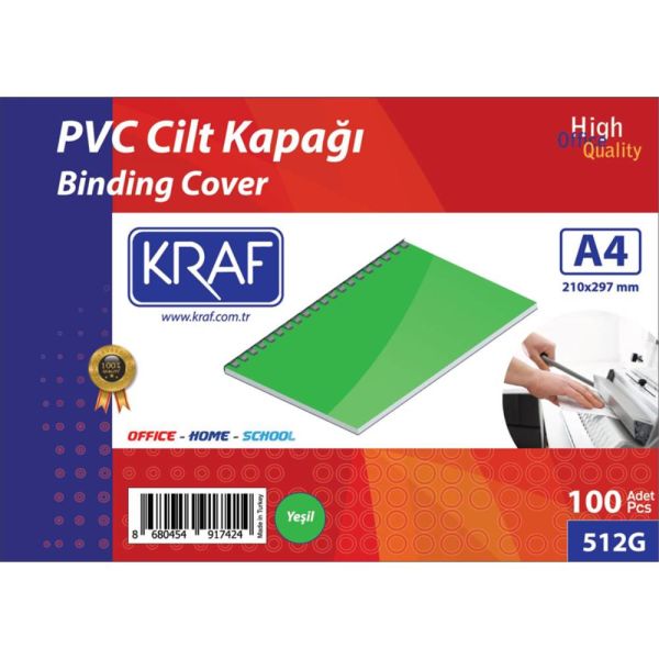 Kraf Cilt Kapağı A4 100 Lü 512G Yeşil