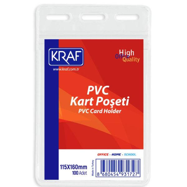 Kraf Kart Poşeti Pvc 115X160 Mm 100 Lü