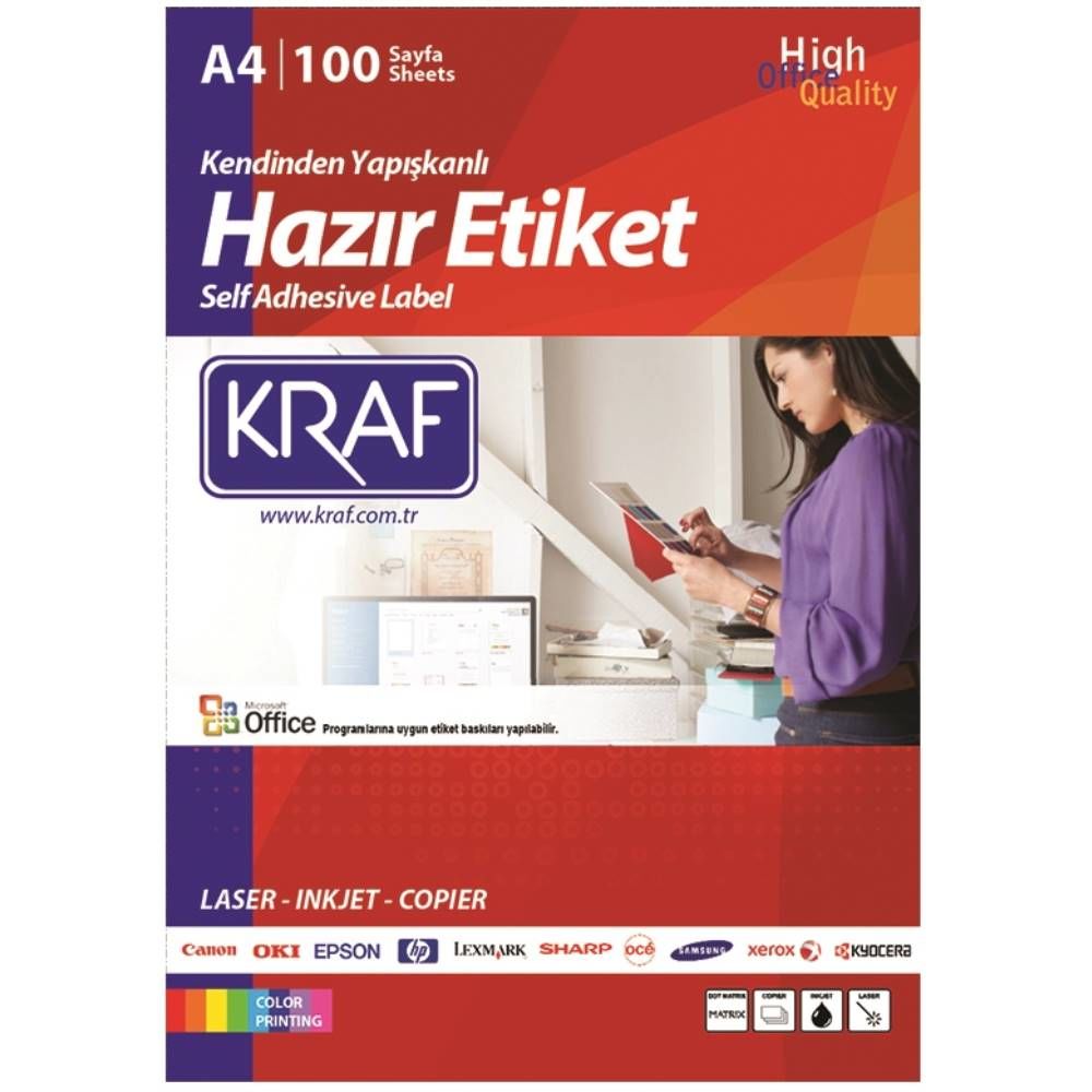 Kraf Laser Etiket Kf-2165 38,1 X 21,2 Mm