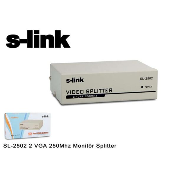S-link SL-2502 2 VGA 250Mhz Monitör Splitter