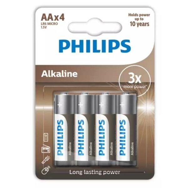 Philips Alkaline Kalem Pil AA 4 lü LR06A4B