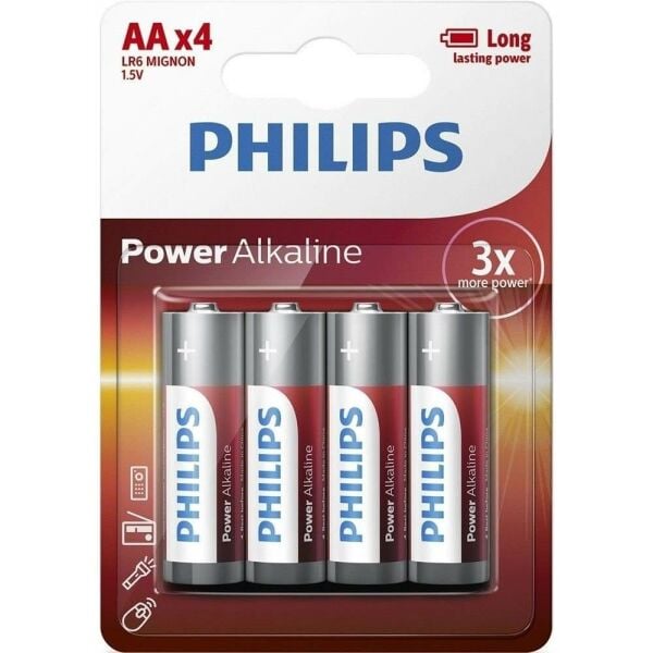 Philips Alkaline Kalem Pil AA 4 lü LR06P4B