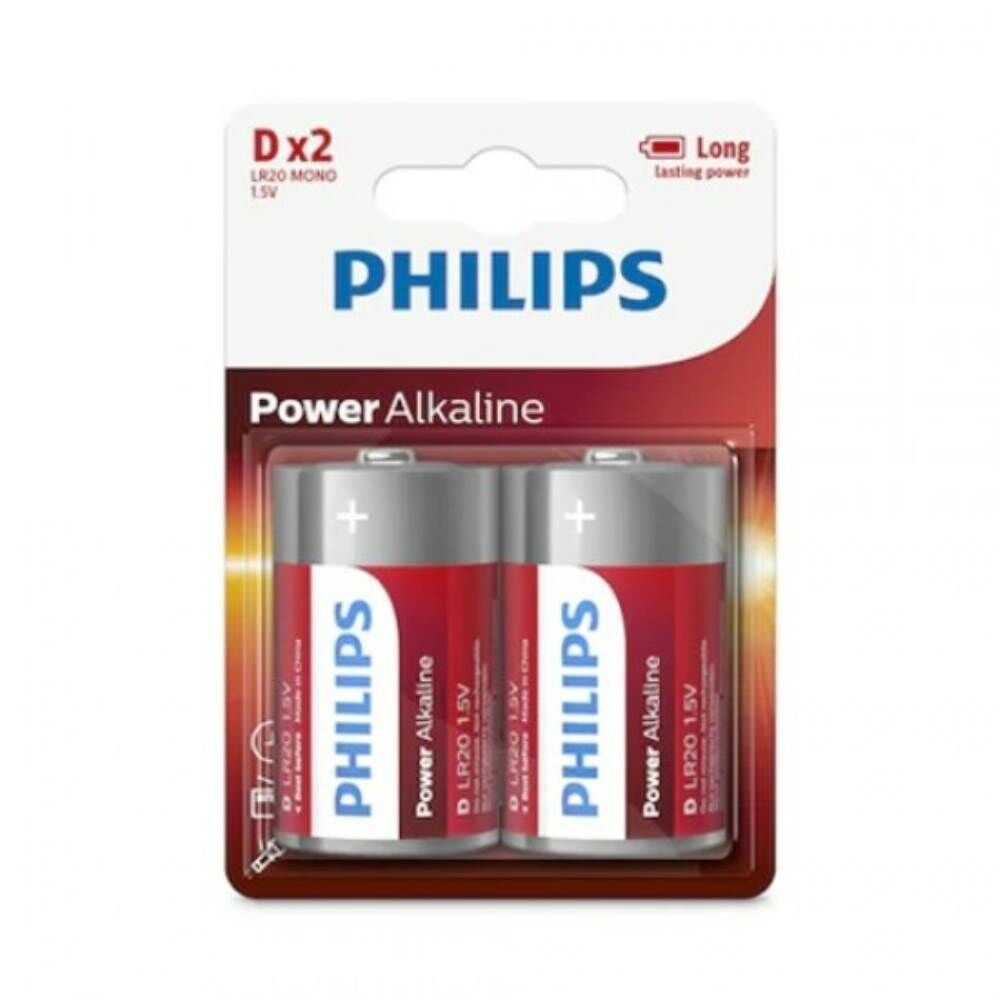 Philips Power Alkaline Pil D Boy 2 li LR20P2B