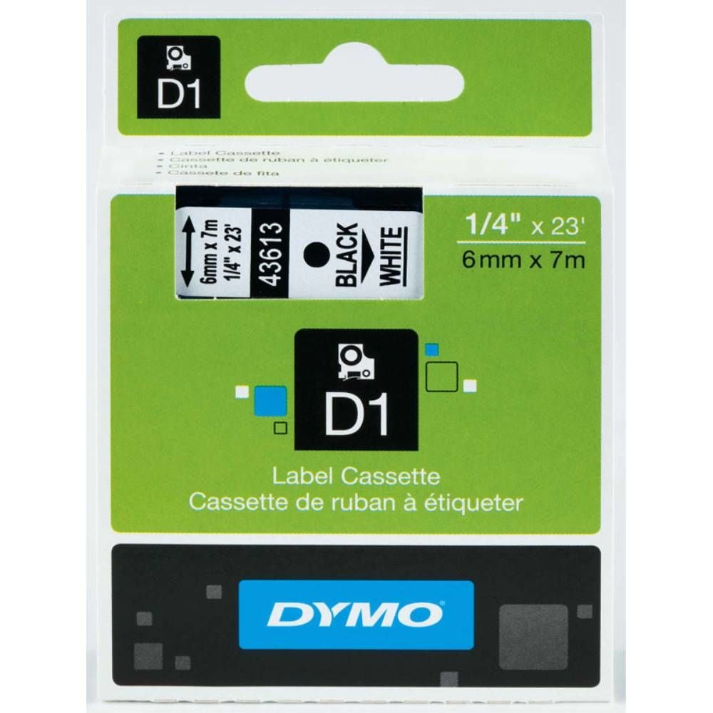 Dymo Şerit D1 6Mm X 7Mt Beyaz/Siyah 720780 43613