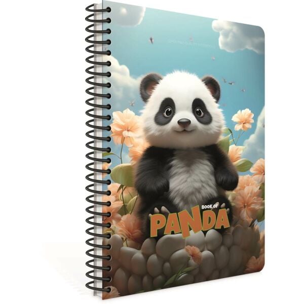 Panda A4 80 Yaprak Kareli Karton Kapak Spiralli Defter 7088