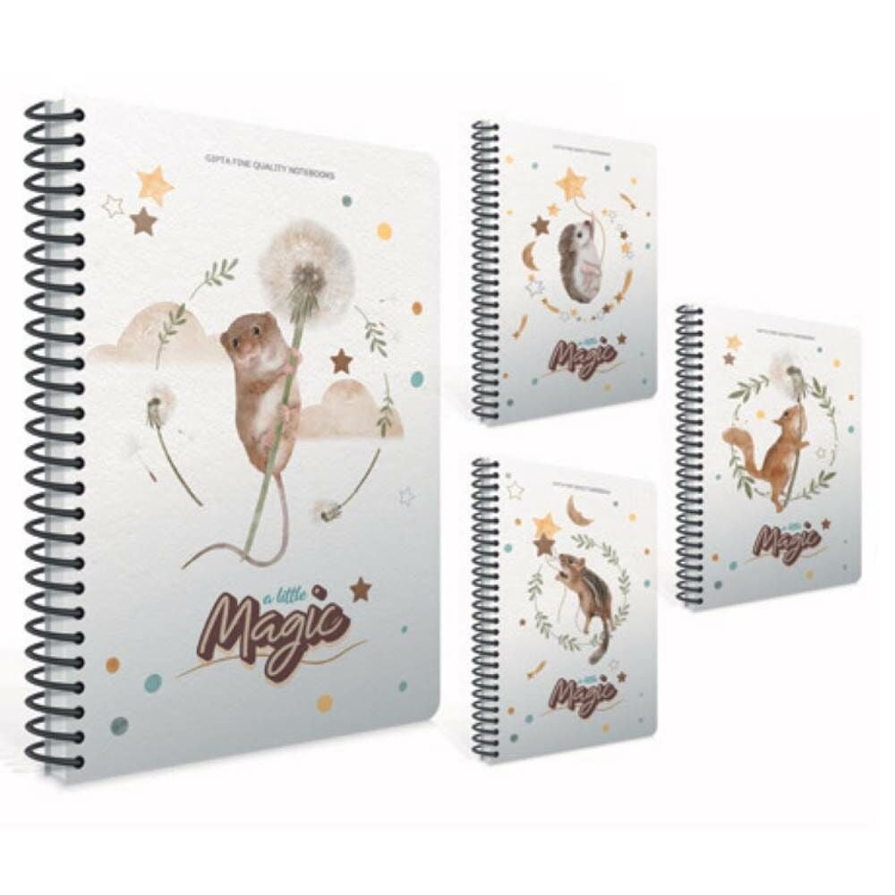 Magic A4 80 Yaprak Kareli Karton Kapak Spiralli Defter 6239