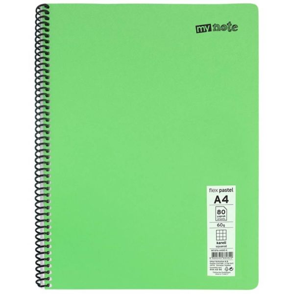 Mynote Flex Pastel Defter Pp Kapak Spiralli A4 120 Yp Kareli Mfxpa-A4120-K 30001913