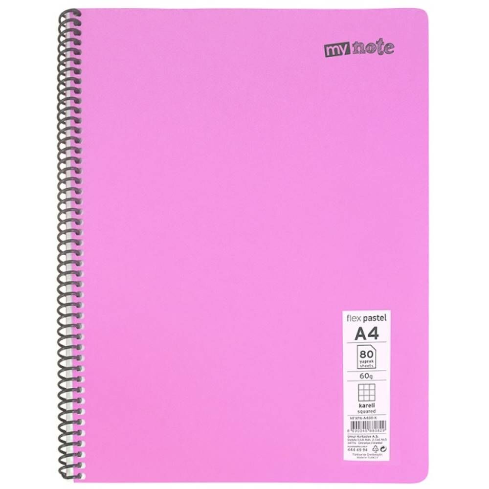 Mynote Flex Pastel Defter Pp Kapak Spiralli A4 72 Yp Çizgili Mfxpa-A472-Ç 30005696