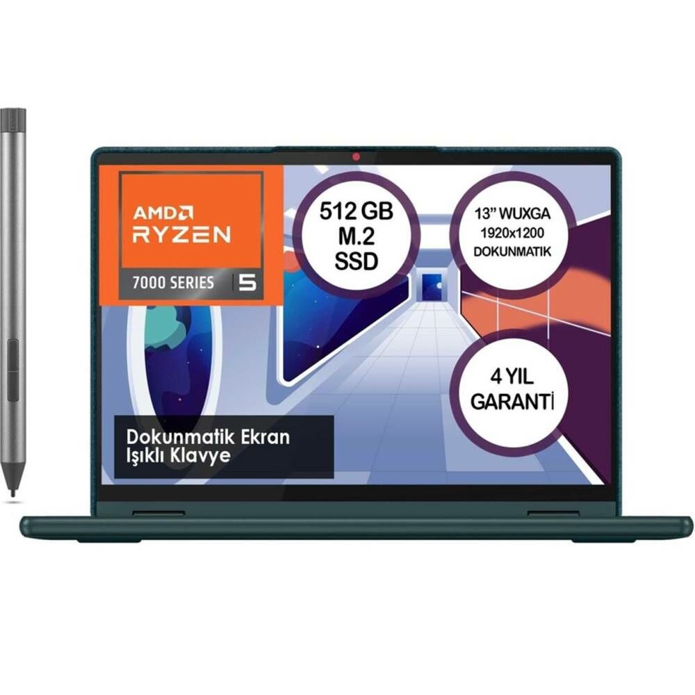 Lenovo Yoga 6 83B2009NTX Amd Ryzen 5 7530U 8GB 512GB SSD Freedos 13.3'' WUXGA Notebook