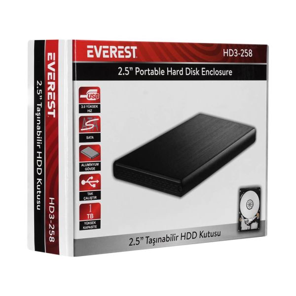 Everest HD3-258 2.5'' Usb 3.0 SATA Harddisk Kutusu