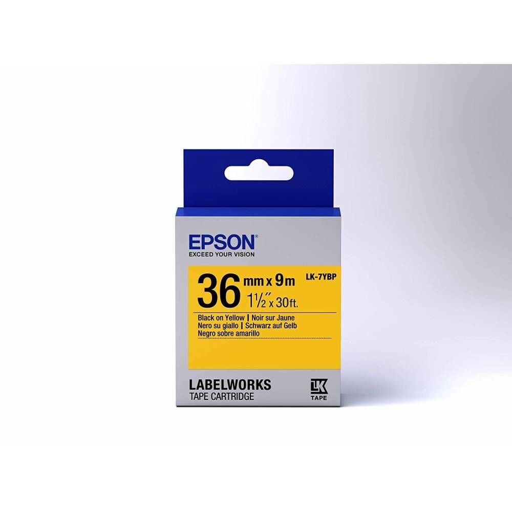 Epson LK-7YBP Pastel Sarı Üzeri Siyah 36MM 9Metre Etiket