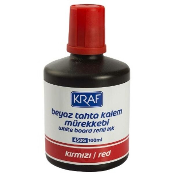 Kraf Beyaz Tahta Kalem Mürekkebi 100Ml 450G Kırmızı