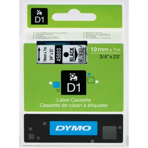 Dymo Şerit D1 19Mm X 7Mt Şeffaf/Siyah 720820 45800