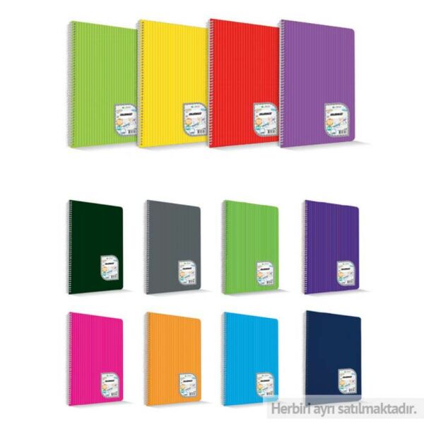 Colormaxi Spiralli Defter A4 144 Yaprak Çizgili Plastik Kapak 73011