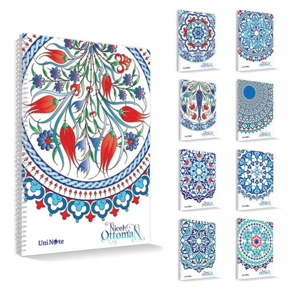 Nicea Ottoman A4 60 Yaprak Çizgili Plastik Kapak Spiralli Defter 71704