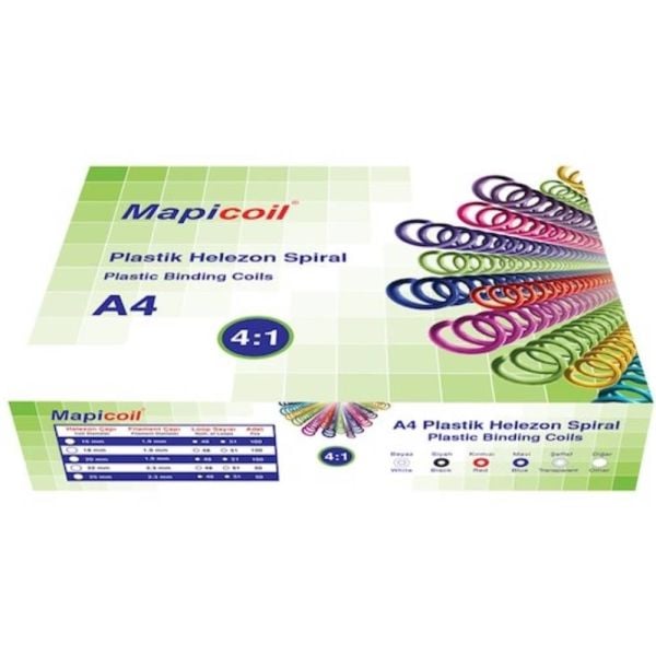 Mapi Spiral Plastik Helezon 4:1 6Mm Şeffaf 200 Adet 48 Lop 2350604