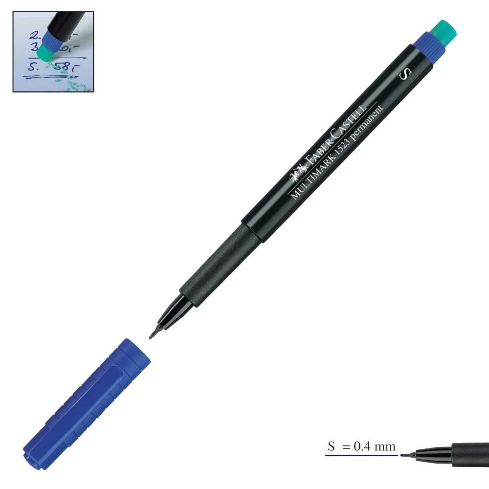 Faber Castell Asetat Kalemi Silgili S Mavi 152351