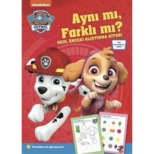 Paw Patrol Aynı mı Farklı mı Okul Öncesi Alıştırma Kitabı