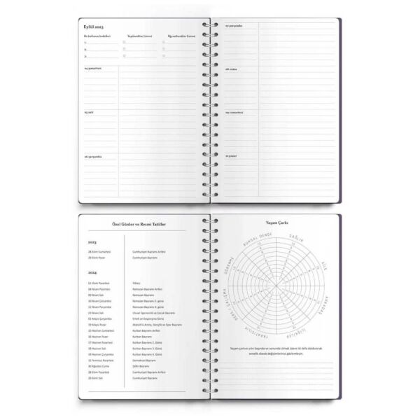 Victorias Journals 2023-2024 15x21 Spiralli Günlük Akademik Ajanda