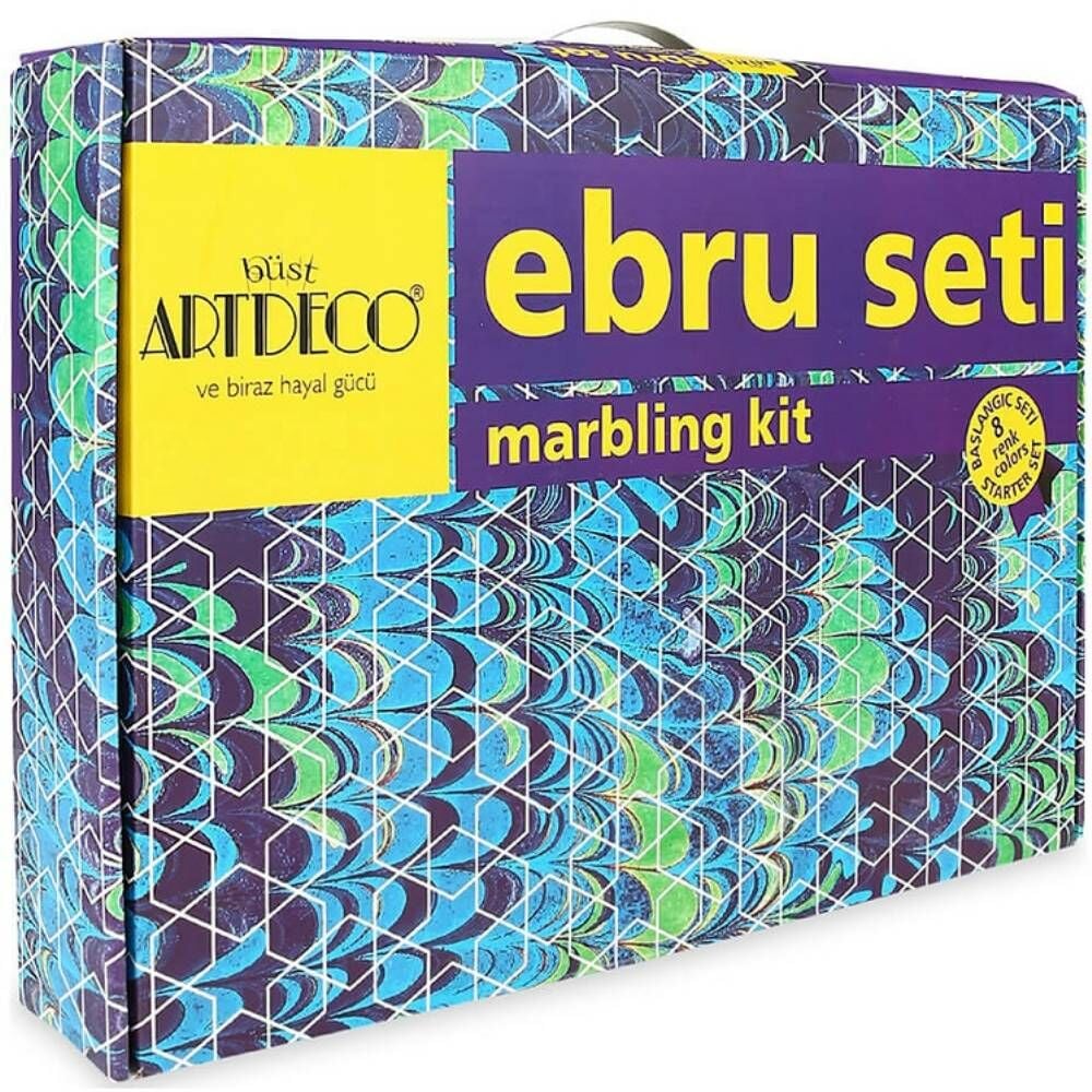 Artdeco Ebru Boyası Seti 8 Renk X 30 Ml Başlangıç Seti (A4 Tekneli) Y-016 Es-8