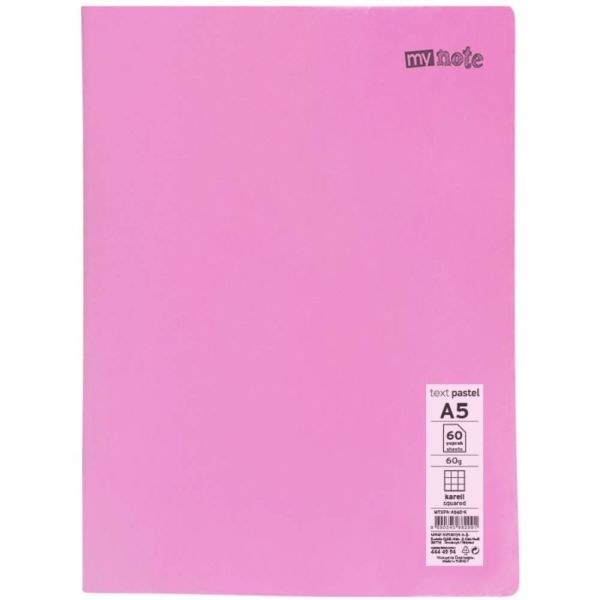 Mynote Defter Text Pastel Pp Kapak Dikişli A5 60 Yp Kareli Mtxpa-A560-K