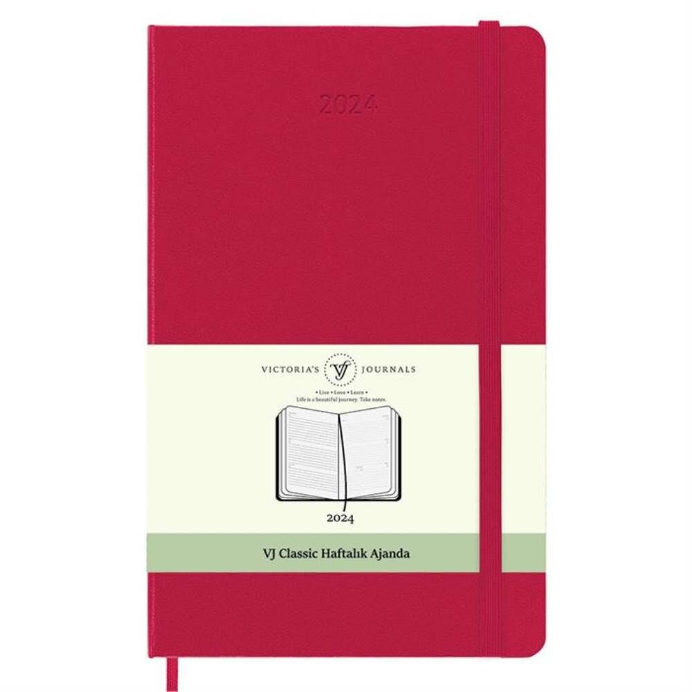 Victorias Journals 2024 13x21 Lastikli Haftalık Ajanda