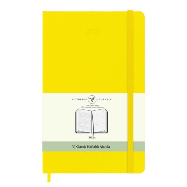 Victorias Journals 2024 13x21 Lastikli Haftalık Ajanda