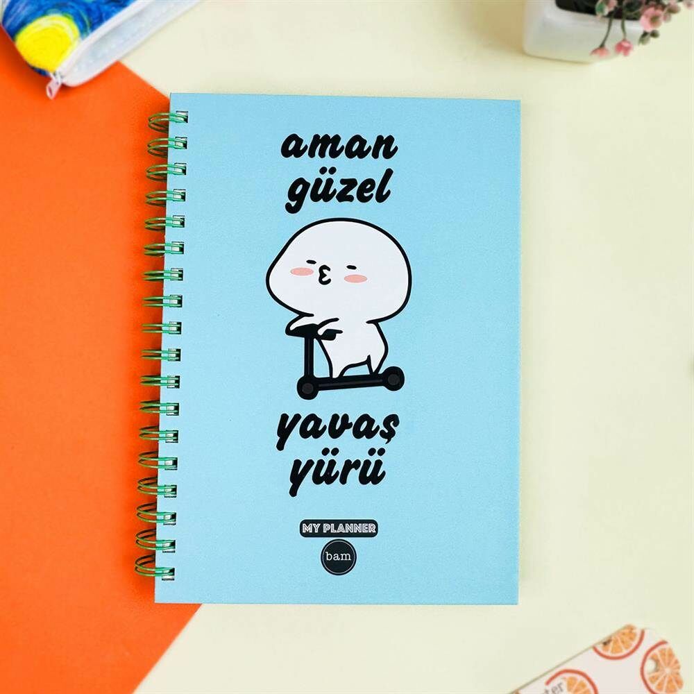 My Planner 1162 Aman Güzel Yavaş Yürü Tasarımlı Spiralli Konuşan Ajanda