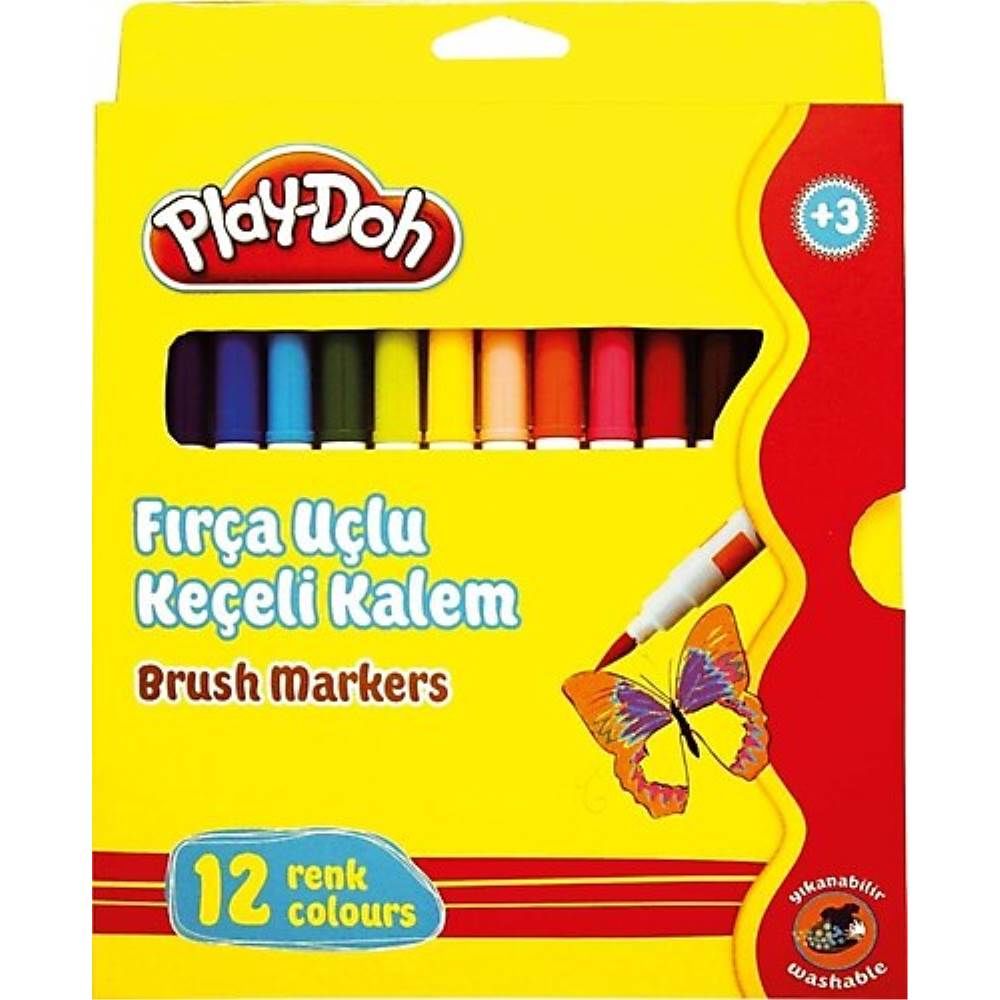 Playdoh Keçeli Kalem Fırça Uçlu 12 Renk KE009