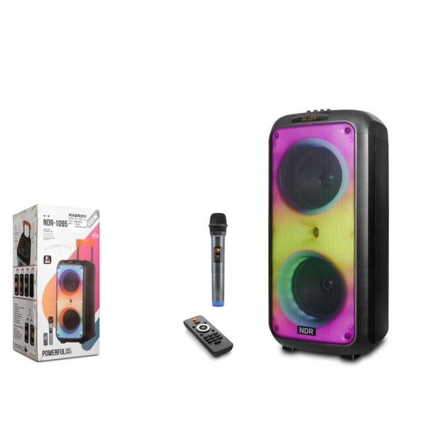 NDR-1095 6000W tepe güç çift 8'' Karaoke Bluetooth Boombox