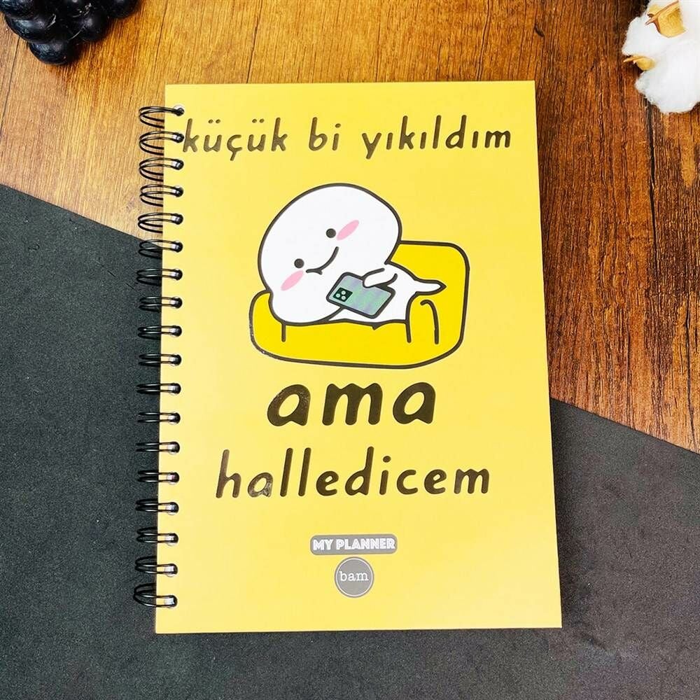 My Planner 1154 Küçük Bi Yıkıldım Tasarımlı Spiralli Konuşan Ajanda